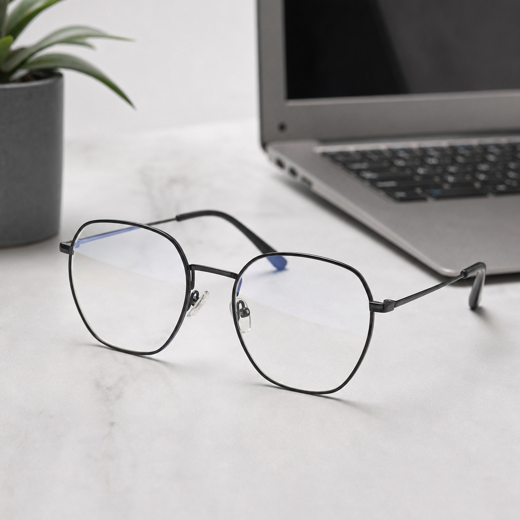 Clear-lens stylish blue light blocking computer glasses