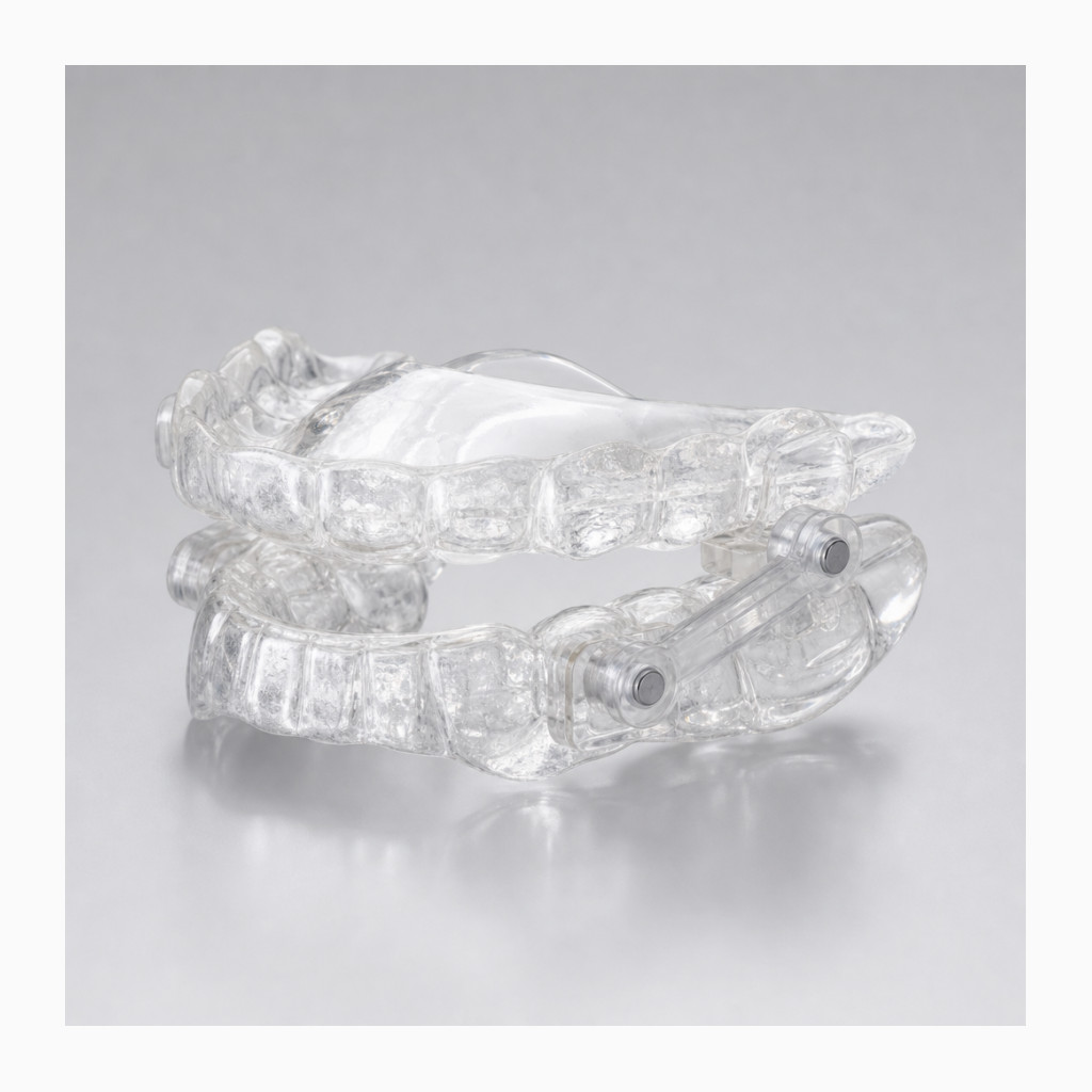 Custom dentist-fitted mandibular advancement device for sleep apnea