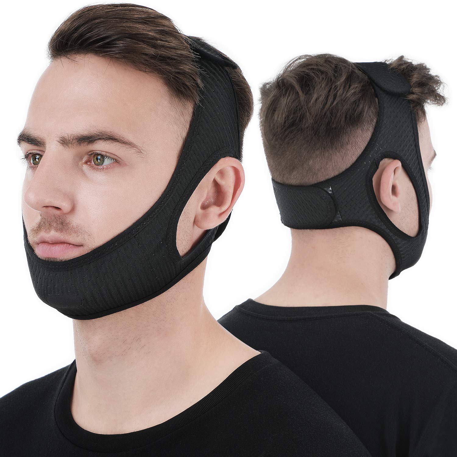 Generic anti-snore chin strap supporting jaw closure during sleep