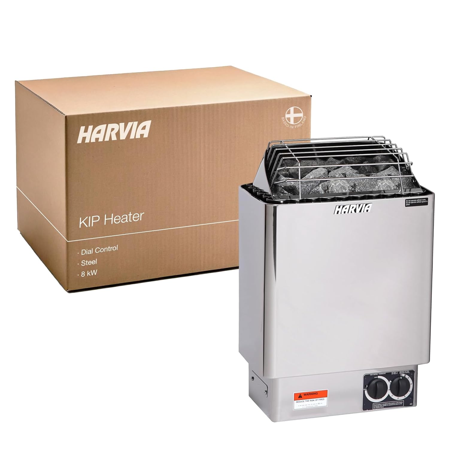 Harvia KIP wall-mounted electric sauna heater with stones