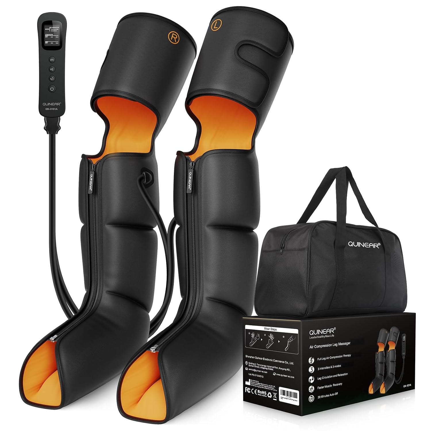 QUINEAR three-chamber foot calf and thigh compression leg massager