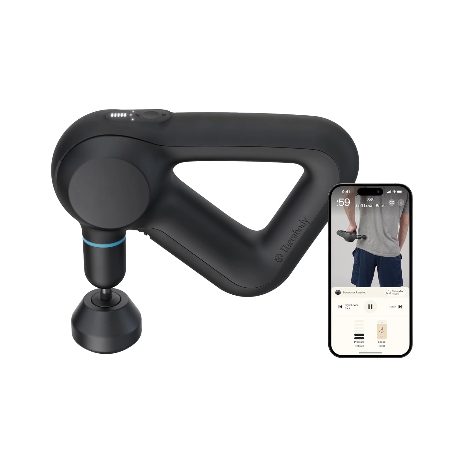 Theragun Prime percussion massage gun with interchangeable heads