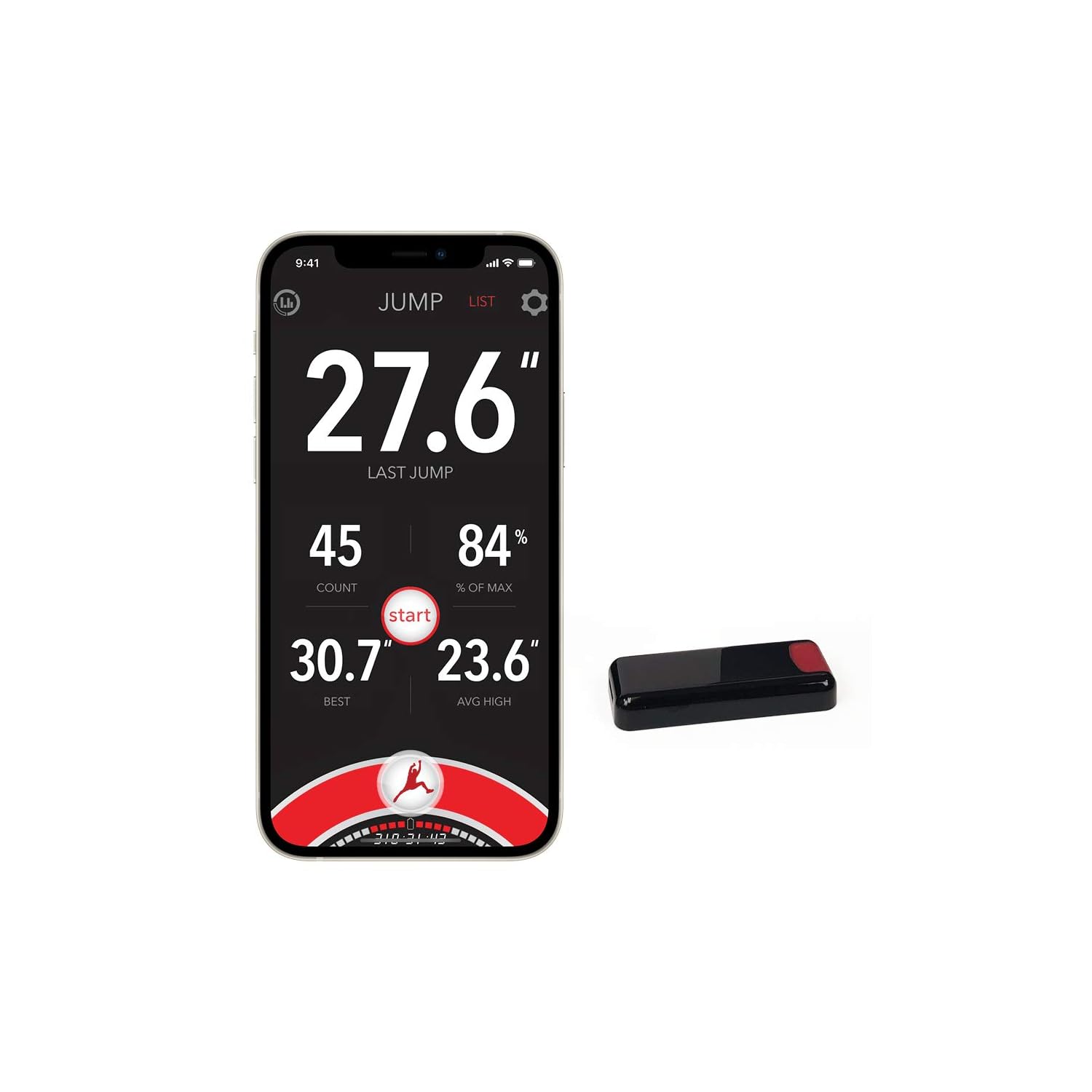 VERT Jump wearable sensor clipped to shorts for jump tracking