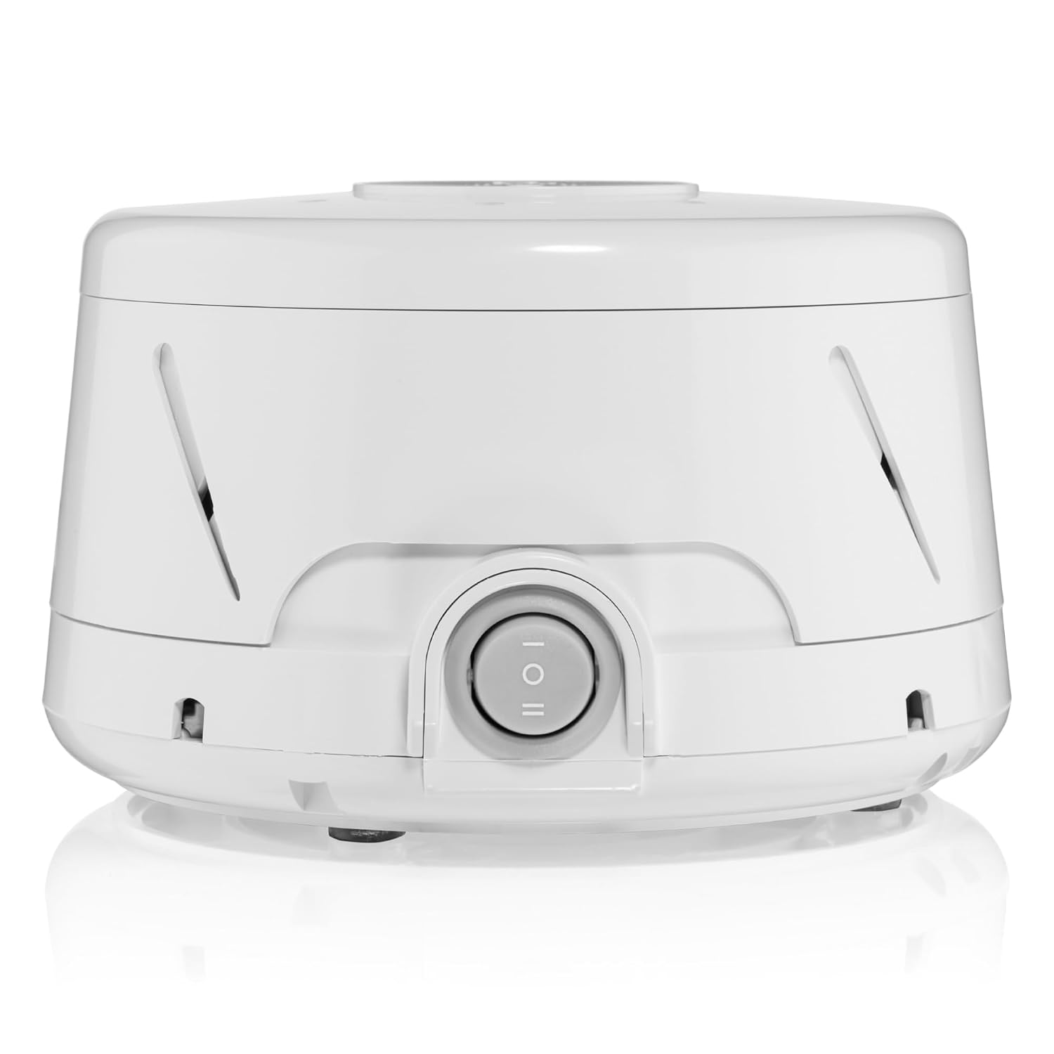Yogasleep Dohm Classic mechanical white noise machine on a bedside surface